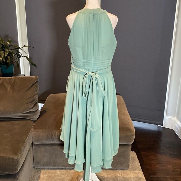 Women’s Halter Neck Chiffon High Low Prom Party Bridesmaid Dress Size 12 NWT - Picture 4 of 9